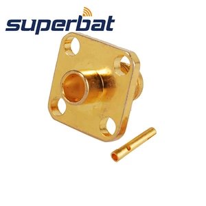 Superbat SMA Female Panel Mount 4-hole Solder RF Coaxial Connector for Semi-rigid Cable .141'' , RG402