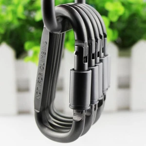 Tactical D Keychain Shape Hook Buckle Clip Climbing Army Carabiner Hanging Fit Outdoor Silver Camping Survival Buckles
