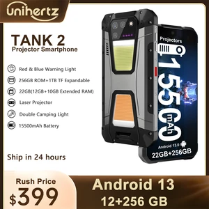 Unihertz 8849 Tank 2 Projector Rugged 22GB RAM 256GB ROM 108MP Camping Light 64MP Super Night Vision G99 15500mAh Support SD TF
