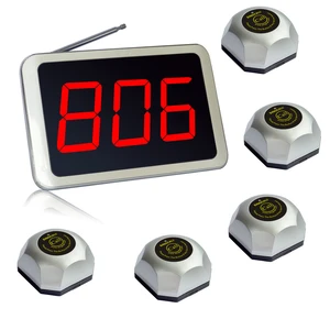 SINGCALL Restaurant, Coffee Shop, Hospital Calling System, 1 APE1500 Fixed Receiver with 5 Single Buttons APE560