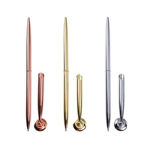 Vintage Desk Attached Holder Round Sign Pens Business Decorative Ballpoint Pens Stand Signing Ballpoint Pens