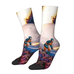 Funny Crazy Compression Sock for Men Corpse Mountain Hip Hop Vintage Valorant Happy Seamless Pattern Printed Boys Crew Sock