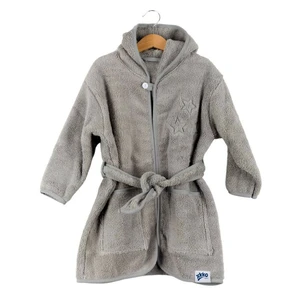 XKKO BIO Bavlnený župan Organic - Grey Stars, 12-24m, šedý