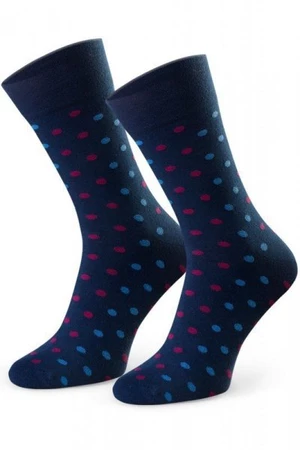 Steven 056 231 vzor tmavě modré Oblekové ponožky 42/44 tmavě modrá