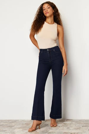 Trendyol Blue Iron-On Trace Flare High Waist Jeans