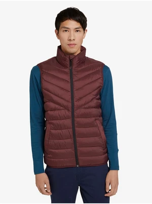 Burgundy Men's Quilted Vest Tom Tailor Denim - Men