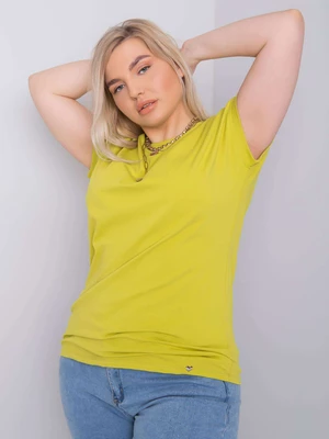 Svetlozelené bavlnené tričko Leanne vo väčšej veľkosti