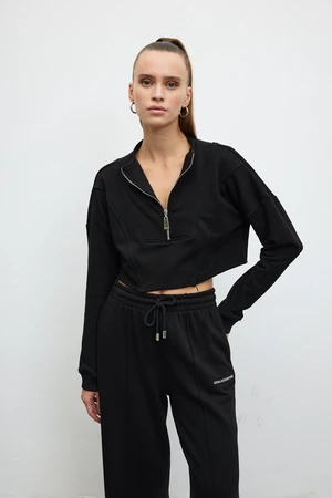 VATKALI Zipper crop sweatshirt