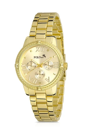 Polo Air Stylish Sports Women's Wristwatch Gold Color