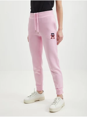 Světle růžové dámské tepláky Tommy Hilfiger - Dámské