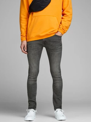 Šedé pánské skinny džíny Jack & Jones Liam - Pánské