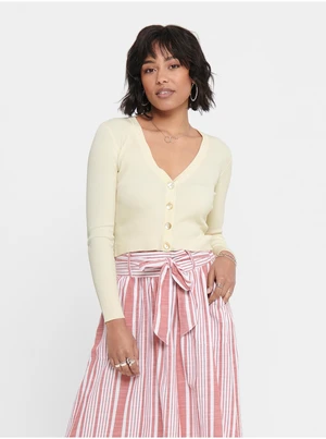 Cream ribbed short cardigan JDY Donnel - Ladies