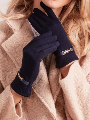 Classic navy blue women's gloves