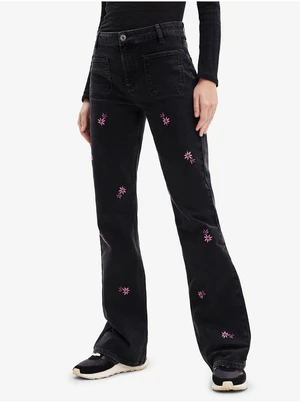 Black women's bootcut jeans Desigual Vidin - Women