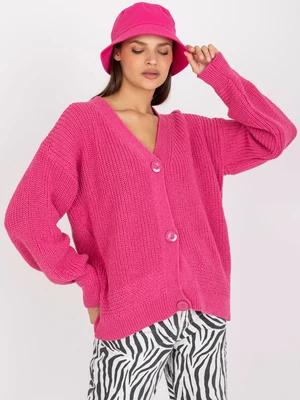 RUE PARIS pink oversize long sleeve cardigan