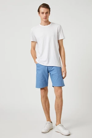 Koton Basic Canvas Shorts With Button Detailed Pockets.