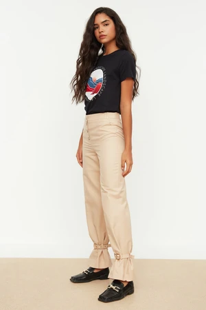 Trendyol Stone Front Buttoned Trousers