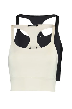 Trendyol Black-Beige 2-Pack Sports Bra with Back Detail Support