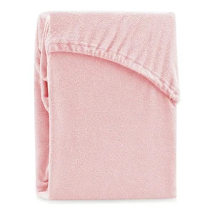 Svetloružová elastická plachta na dvojlôžko AmeliaHome Ruby Siesta, 220-240 x 220 cm