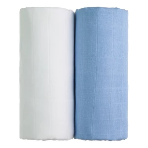Súprava 2 bavlnených osušiek v bielej a modrej farbe T-TOMI Tetra, 90 x 100 cm