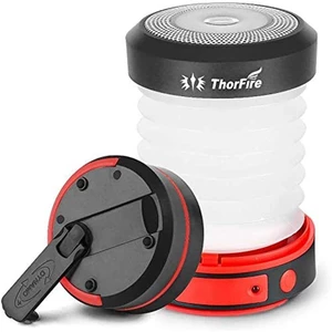 ThorFire CL01 Collapsible Camping Light Hand-Crank Powered Camping Lantern USB Rechargeable Tent Light Emergency Flashli