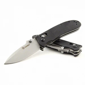 Zatvárací nôž G704 Ganzo® – Strieborná čepeľ - Satin, Čierna (Farba: Čierna, Varianta: Strieborná čepeľ - Satin)