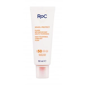 RoC Soleil-Protect High Tolerance Comfort Fluid SPF50 50 ml opaľovací prípravok na tvár pre ženy na veľmi suchú pleť; na citlivú a podráždenú pleť