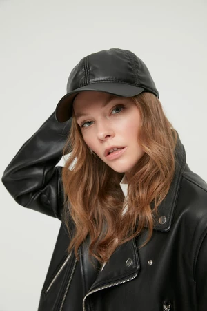 Trendyol Women's Black Faux Leather Hat