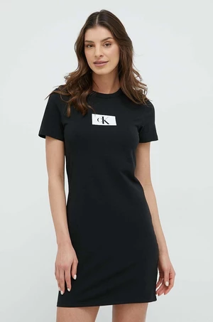 Nočná košeľa Calvin Klein Underwear dámska, čierna farba, 000QS6944E