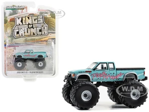 1990 GMC S-15 Monster Truck Light Blue "Playin for Keeps" "Kings of Crunch" Series 14 1/64 Diecast Model Car by Greenlight