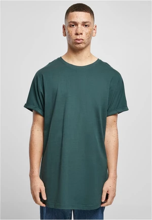 Pánské tričko Long Shaped Turnup - zelené