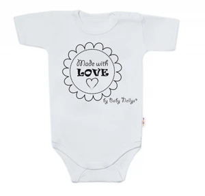 Body krátký rukáv Made with love, Baby Nellys, šedé, vel. 74 (6-9m)