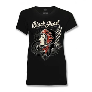 Dámské triko BLACK HEART Motorcycle Girl  M  černá