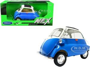 BMW Isetta Blue and White "NEX Models" 1/18 Diecast Model Car by Welly