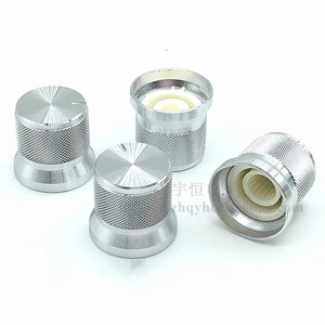 4 Pieces Silver Aluminum Alloy Mesh hat type Knob Diameter 17MM Height 16MM Flower Shaft Hole Potentiometer Encoder Switch Cap