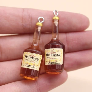 10pcs France Mini 3D Wine Bottle Resin Charms Funny Bar Earring Keychain Cute Pendant Diy Craft Jewelry Making