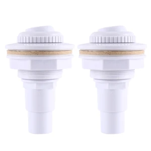 2Pcs Above Ground Pool Complete Return Jet Fitting Gasket & 1-1/2Inch Male Hose Adapter & Nut 3/4Inch Eyeball Outlet