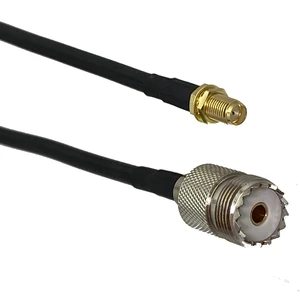 RG58 Cable UHF SO239 Female Jack to SMA Female Jack Nut Bulkhead Crimp Wire Terminal RF Coaxial Jumper Pigtail 6inch~20M