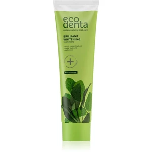 Ecodenta Green Brilliant Whitening bieliaca zubná pasta s fluoridom pre svieži dych Mint Oil + Sage Extract  100 ml