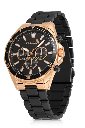 Polo Air Metal Strap Sports Men's Wristwatch Black Copper Case Color