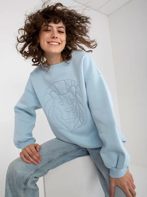 Light blue hoodie with embroidery