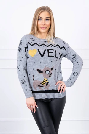 Christmas sweater with gray inscription