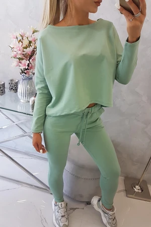 Set with oversize blouse dark mint