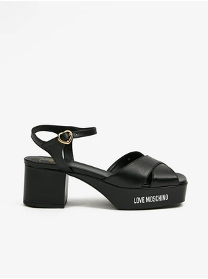 Black Women's Leather Sandals Love Moschino - Women