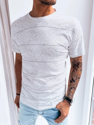 Men's T-shirt with light grey print Dstreet