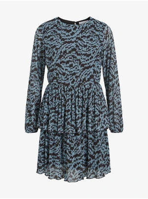 Black and Blue Patterned Dress VILA Mena - Women