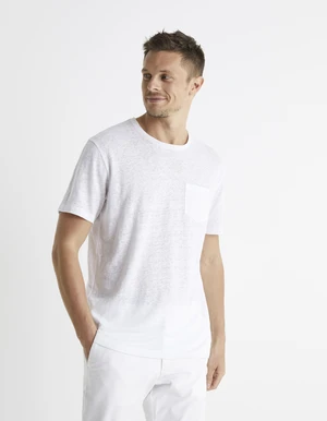 Celio Linen T-shirt Belino with pocket - Men