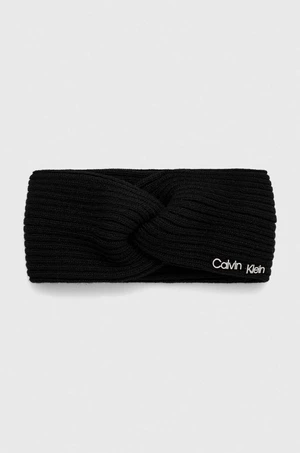 Čelenka s prímesou vlny Calvin Klein čierna farba,K60K611400