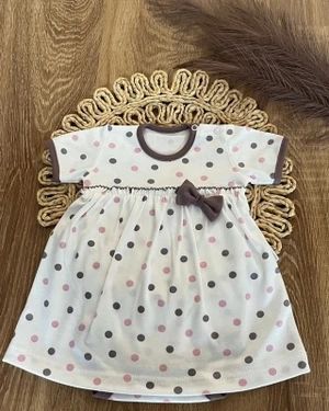 Sukničkobody krátký rukáv, Mamatti, Puntík, smetanové s potiskem, vel. 62 (2-3m)