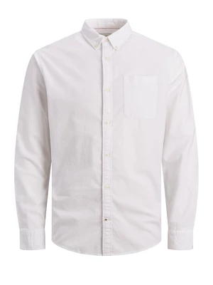 Jack&Jones PLUS Pánská košile JJEOXFORD Slim Fit 12190444 White PLUS SIZE 3XL